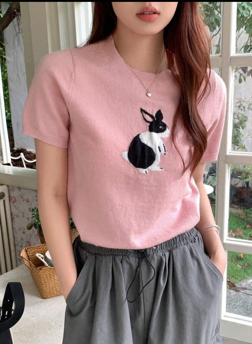 Top de puntos con patrón de conejo A25PI08