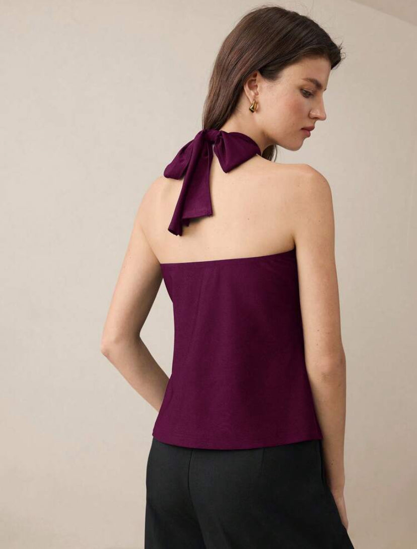 TOP DE CUELLO HALTER DE SATEN MY26AI02