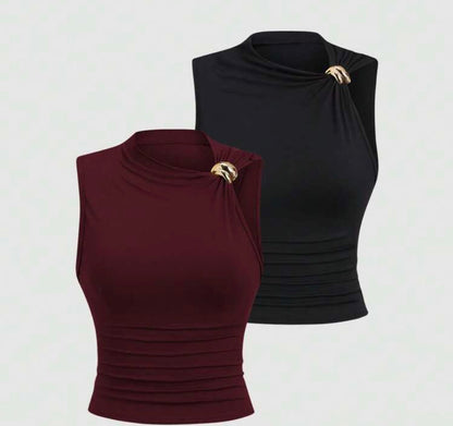 Blusa Ajustada con Volantes. S25UU01