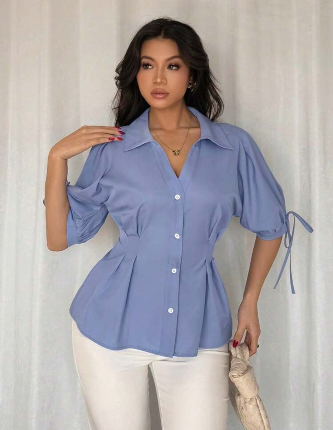 Camisa elegante de manga corta A25PY01