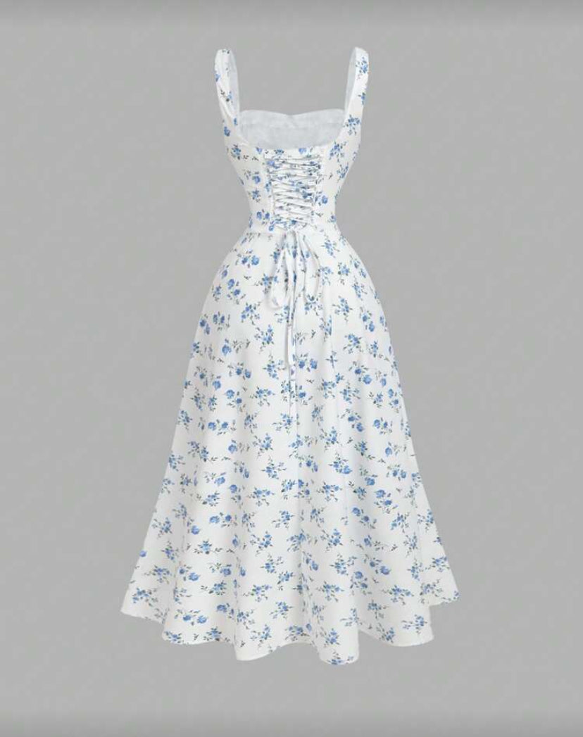 Vestido con cuello cuadrado F26XW09