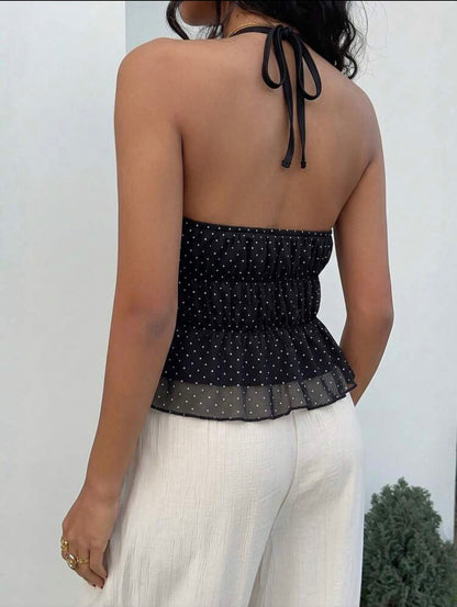 Blusa coqueta de puntos AG26AW08
