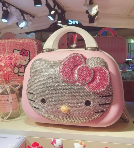 Cosmetiquera de hello kitty con diamantes de imitación (rosada) A25ÑV04