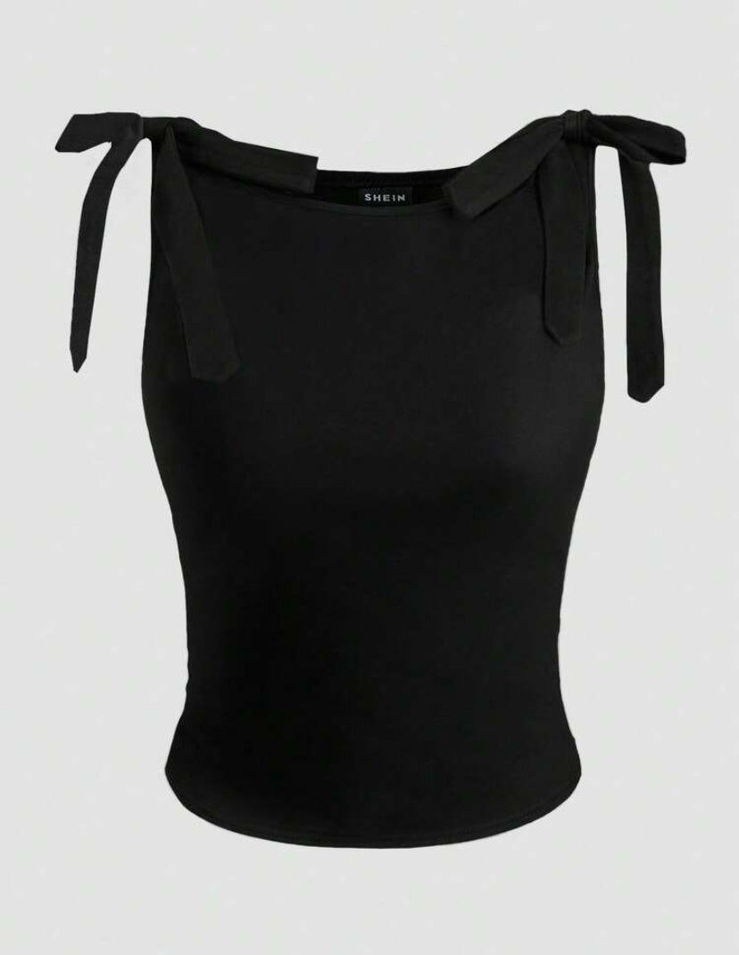CAMISETA DE PUNTO AJUSTADA SIN MANGAS MY26AG01