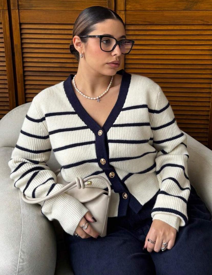 Cárdigan con rayas E26XU08