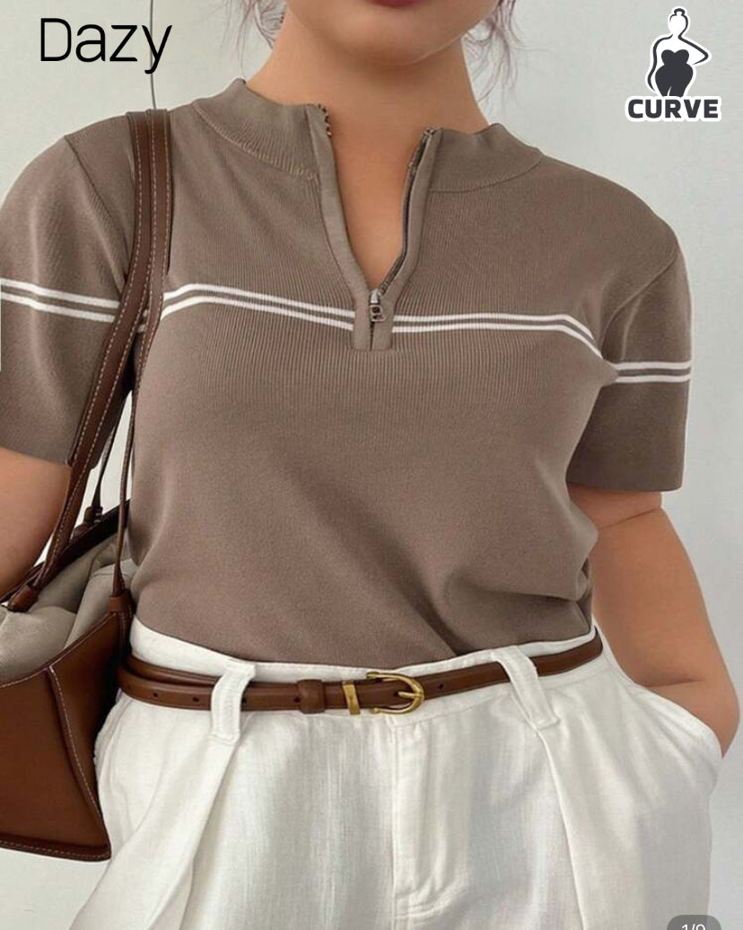 Jersey  de punto con cuello de cremallera A25PV02