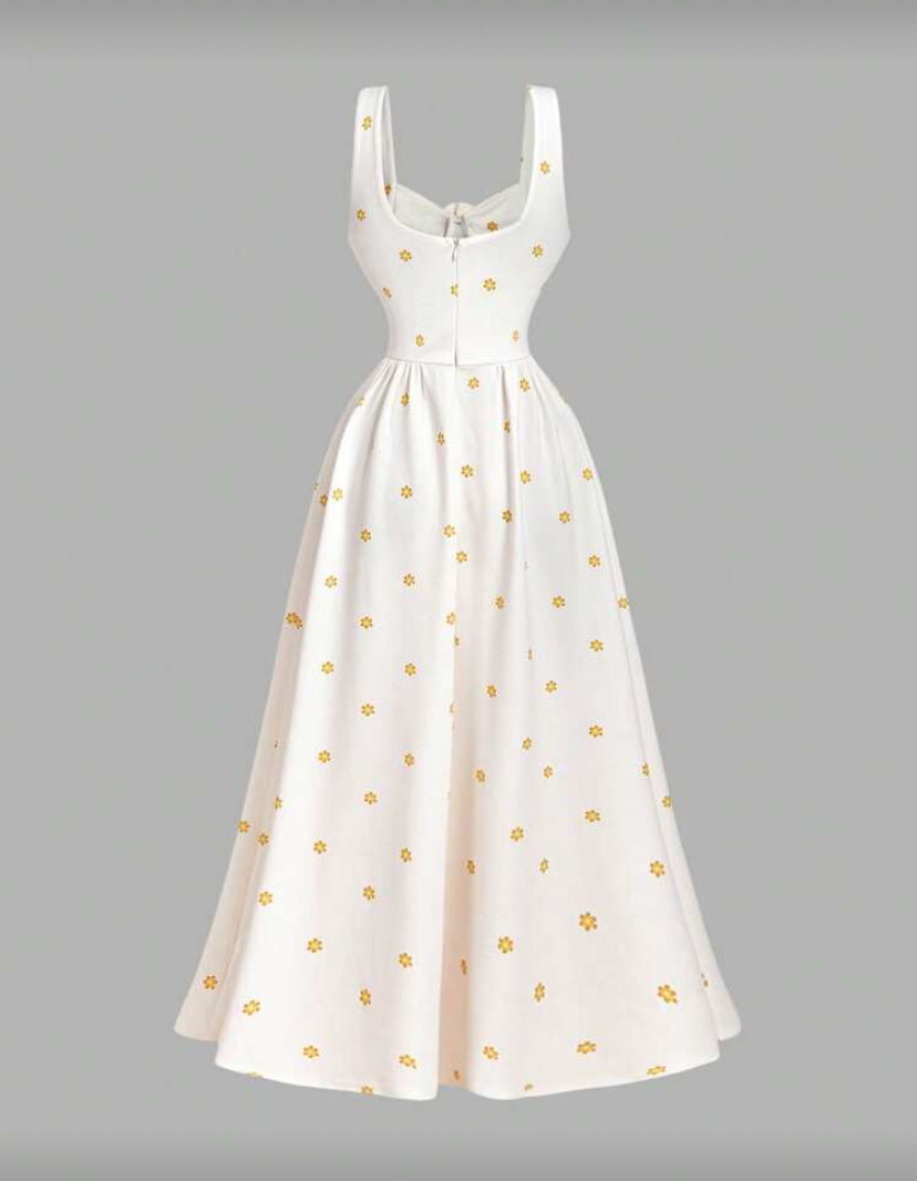 Vestido largo con flores E26XH03