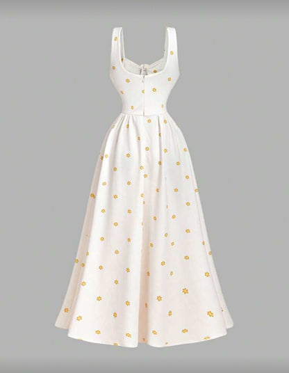 Vestido largo con flores E26XH03