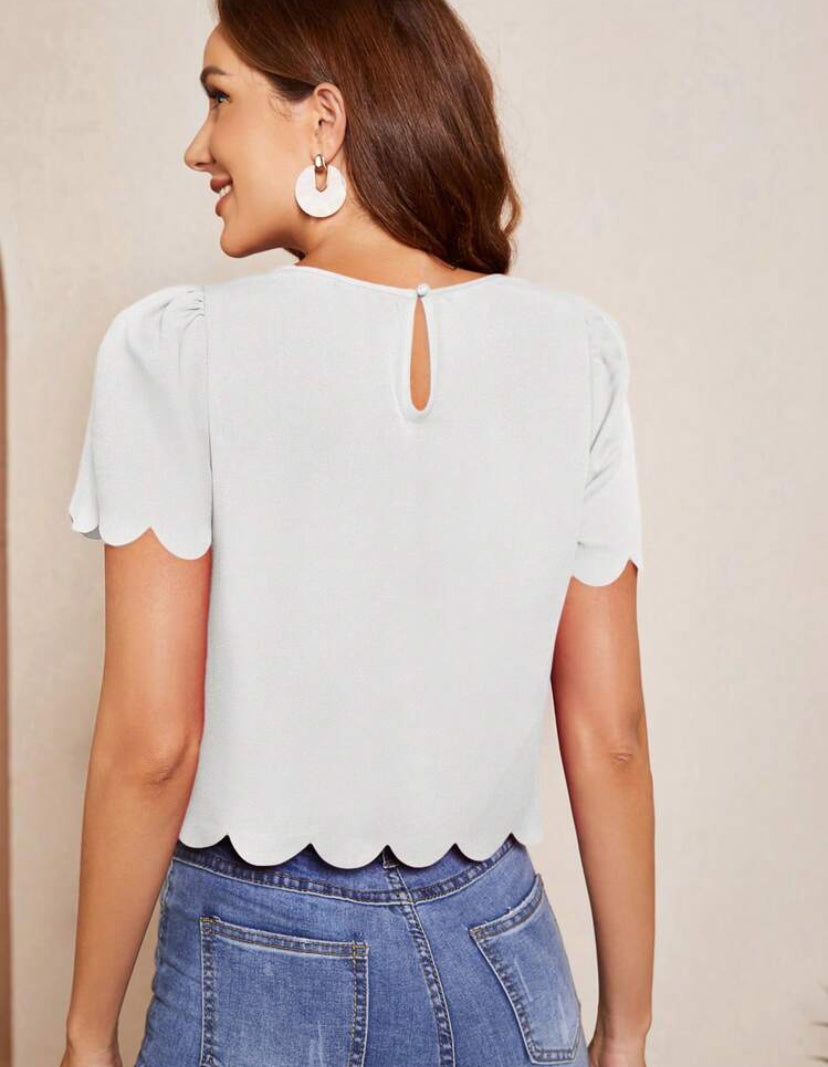 Blusa de mujer de verano de cuello redondo A25PN02