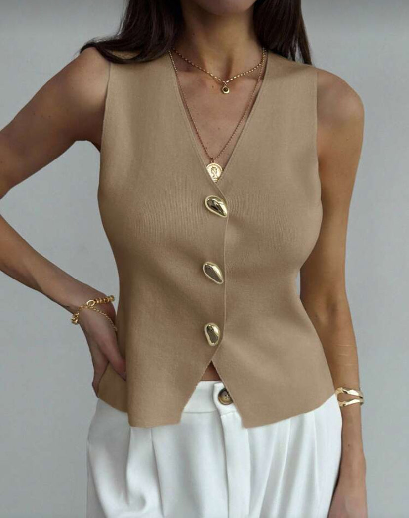 Chaleco de punto casual O25WF07