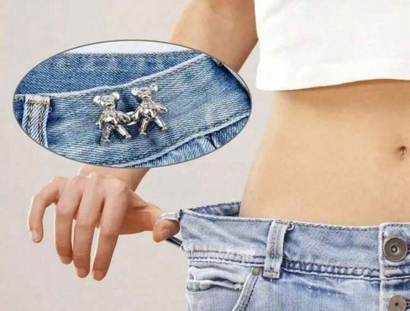 Oso encantado broche de botón de oso para jeans Z f25NW02