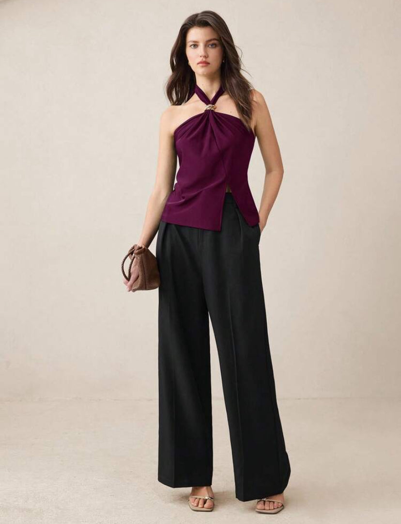 TOP DE CUELLO HALTER DE SATEN MY26AI02
