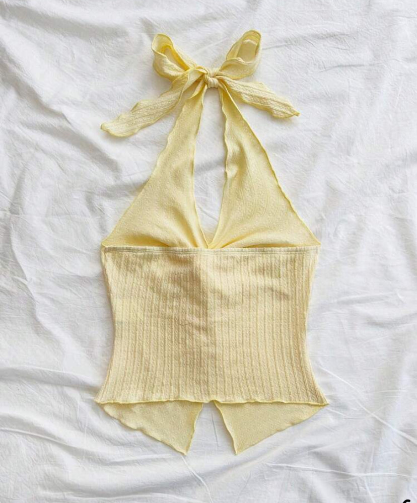 Camiseta sin mangas Halter con espalda abierta A25PÑ04