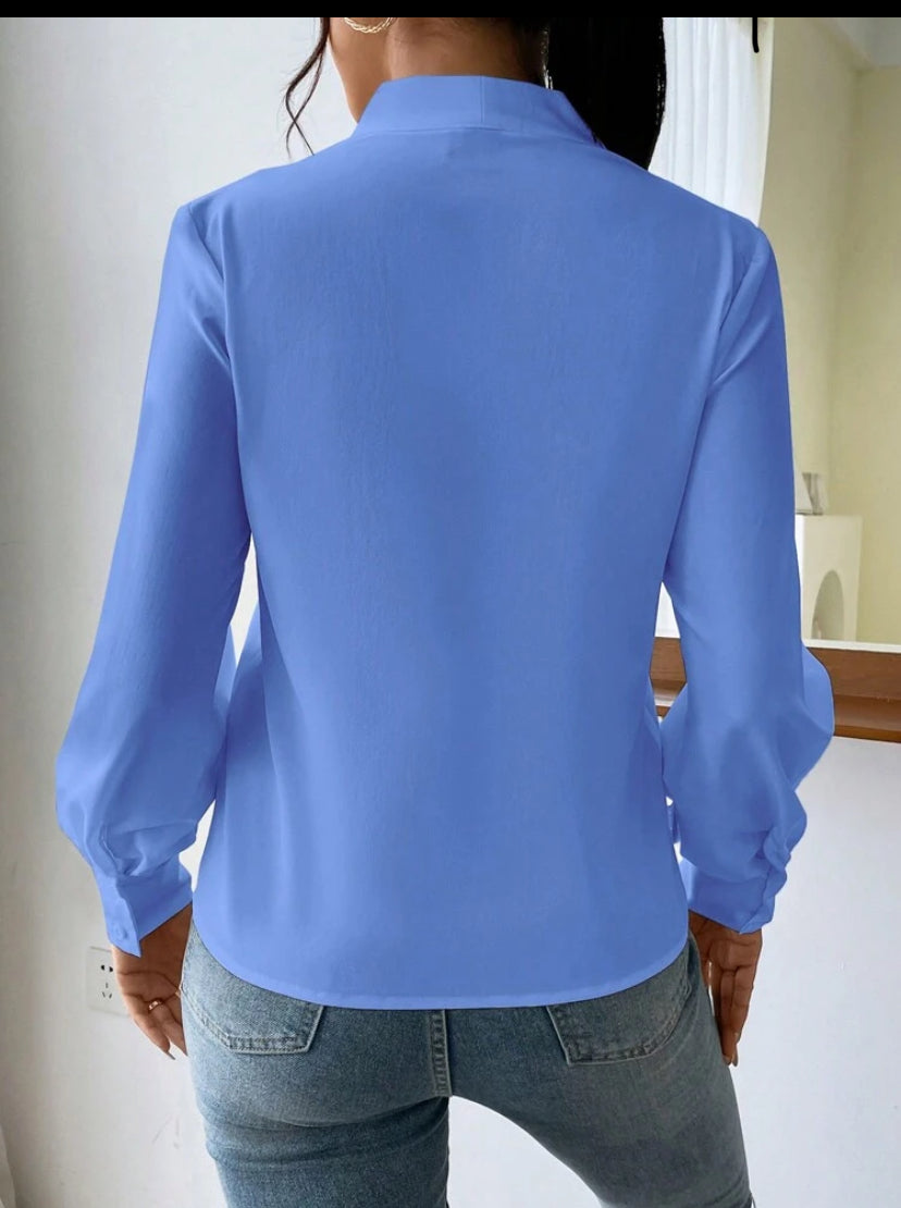 Blusa unicolor de cuello V A25PS09