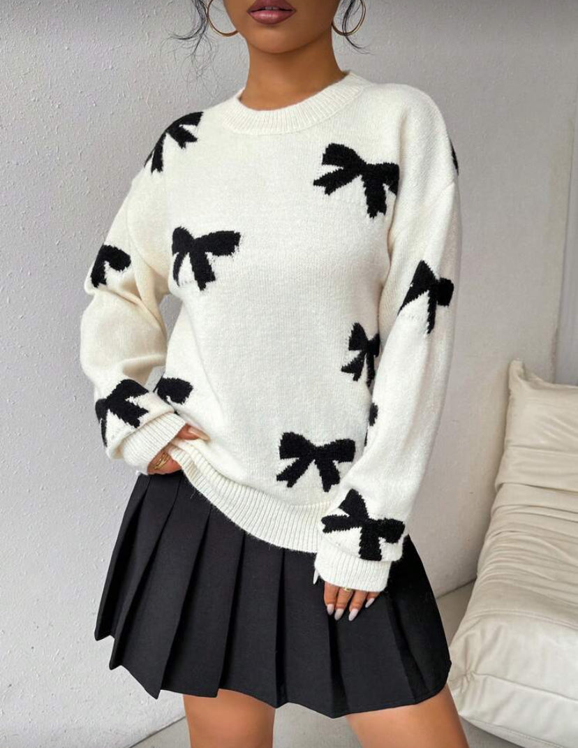 Suéter con lazo manga larga D25XC02