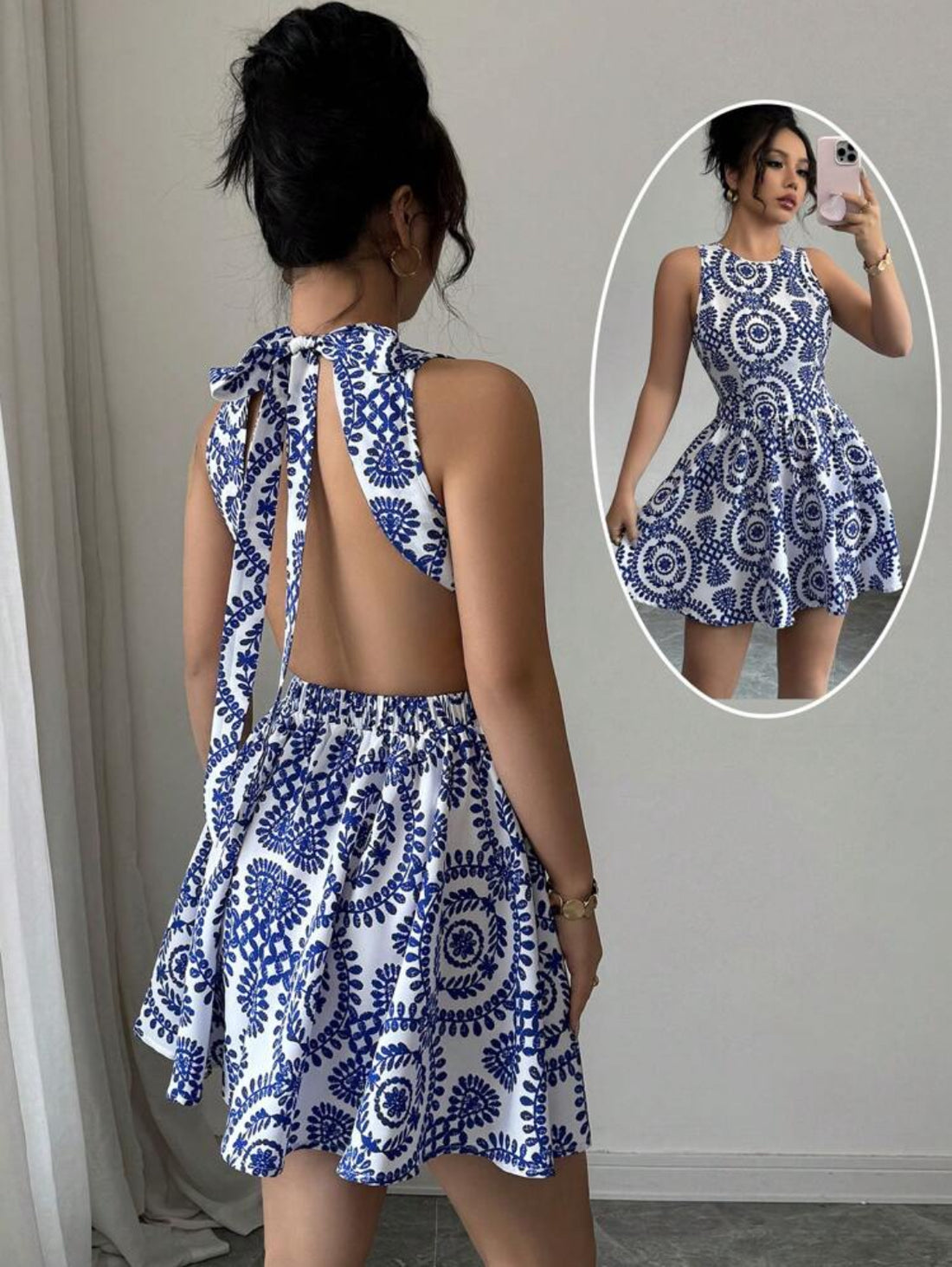 Vestido corto sin espalda para mujer A25PM05