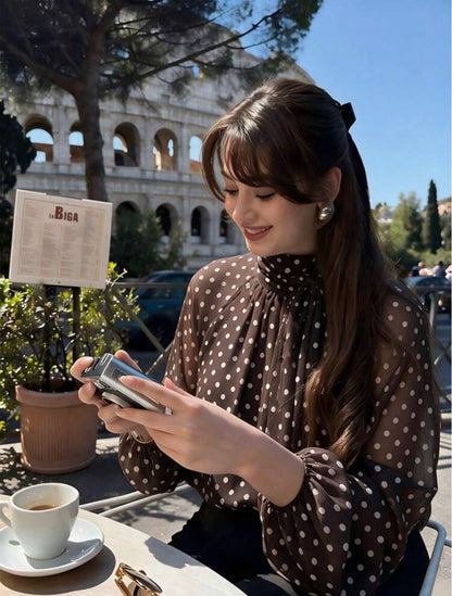 Blusa manga larga de puntos