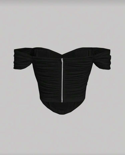 Top crop de hombros descubiertos F26XX02