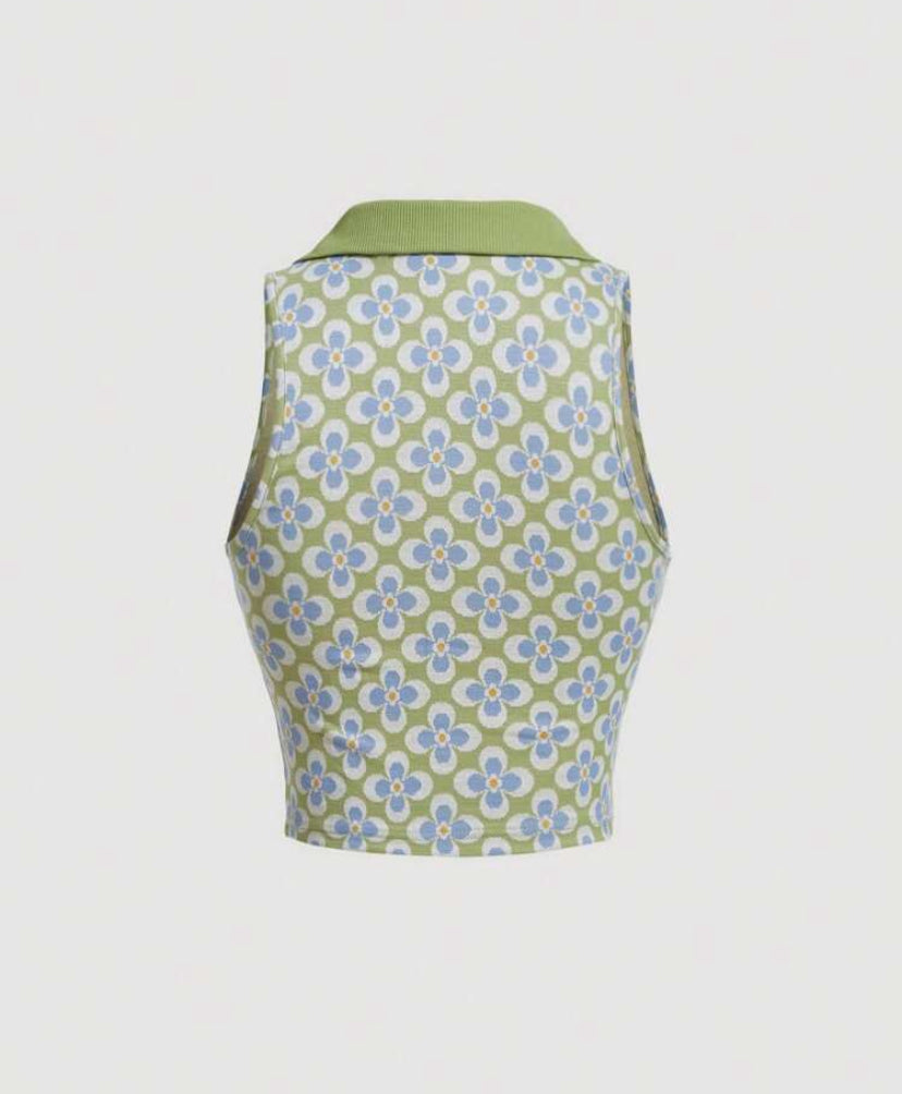 Top tank crop con estampado floral  A25QF09