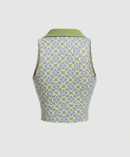 Top tank crop con estampado floral  A25QF09