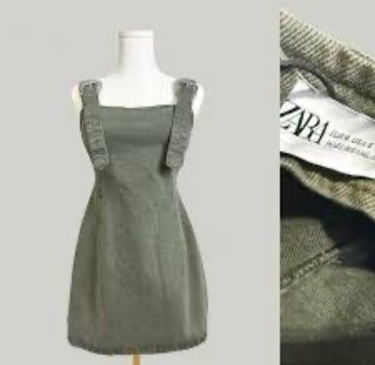 Falda con tirantes de lona J25QU09