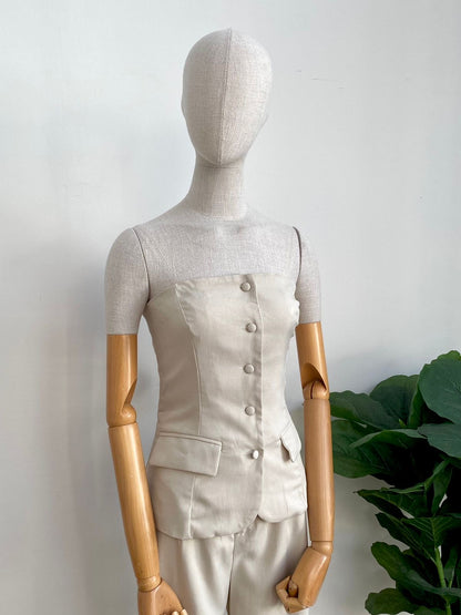 Conjunto de 2 piezas con top sin tirantes A25PD010