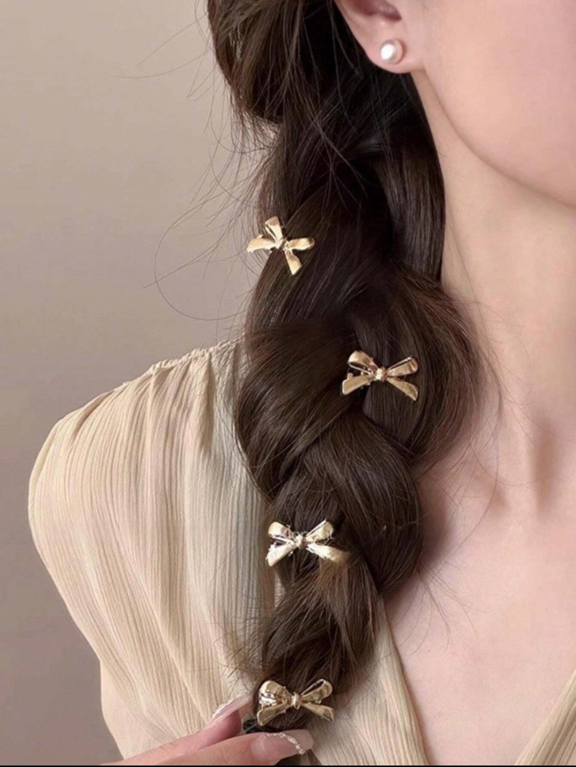 Ganchos Glam pinzas con lazo mini. F25ME06