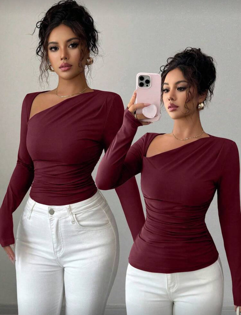 Blusa asimetrica manga larga D25WZ02