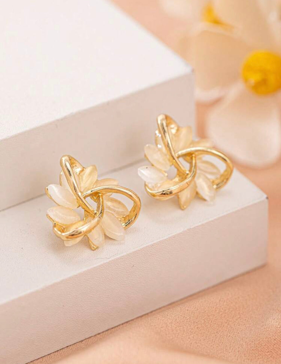 Flor de Cristal Pendientes Tipo Botón Z. F25MY05