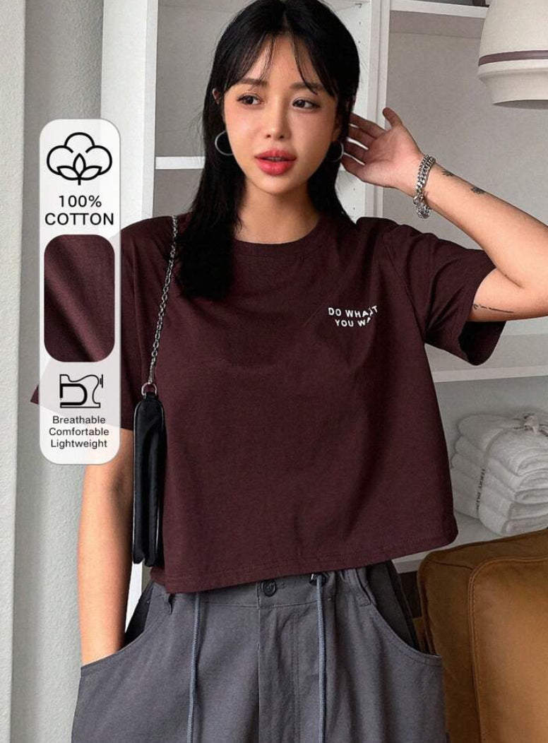 Camiseta corta con slogan A25IX09