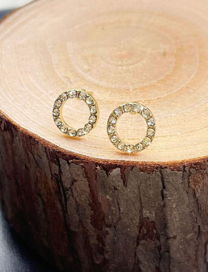 Magia Cristalina Pendientes Minimalistas de Círculo Z. F25NG06