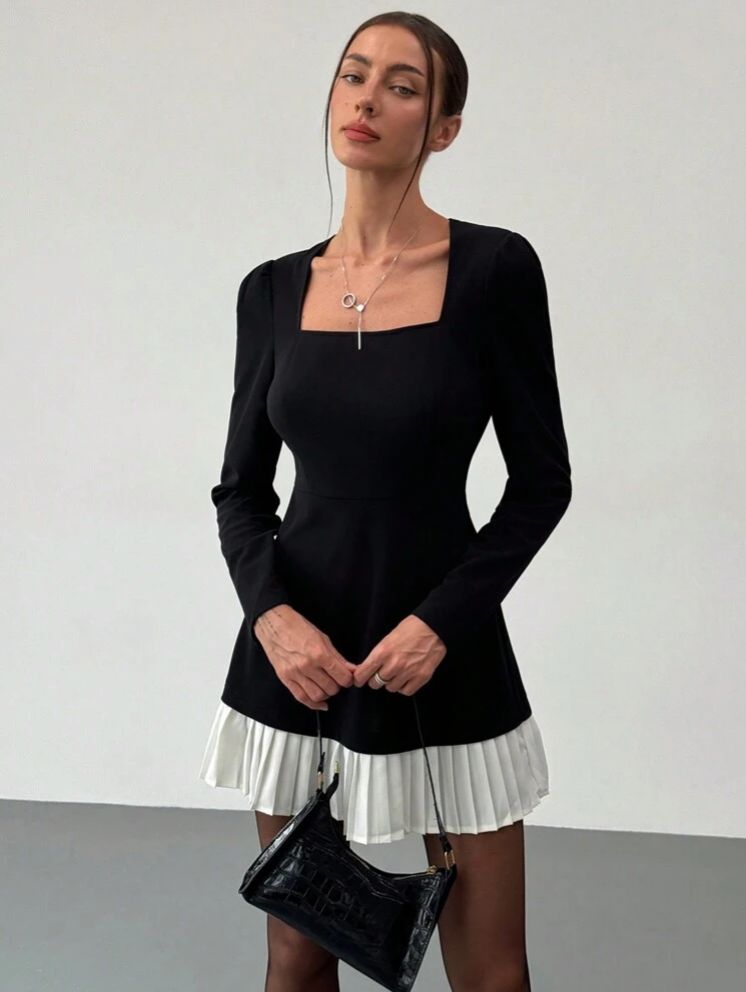 Vestido susurro de sombra manga larga S25UN07