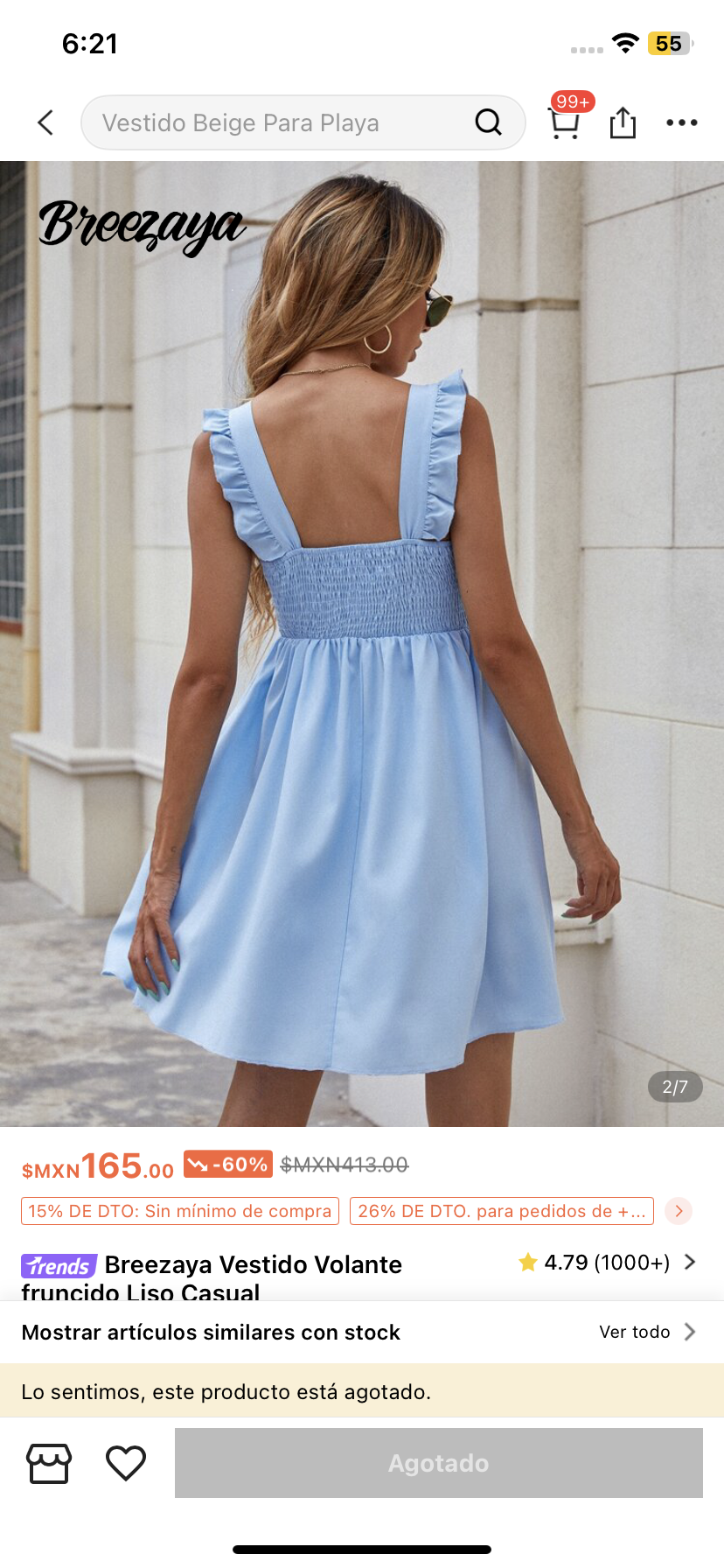 Vestido volante fruncido O25WG09