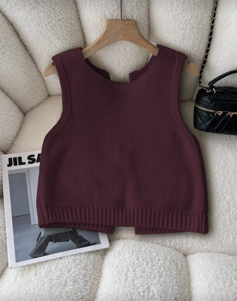 Chaleco de punto  con lazo N25WU01