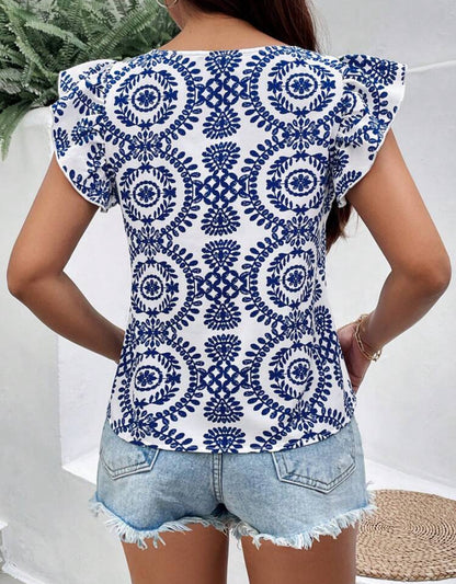 Camiseta suelta para mujer de vacaciones informal A25PV09