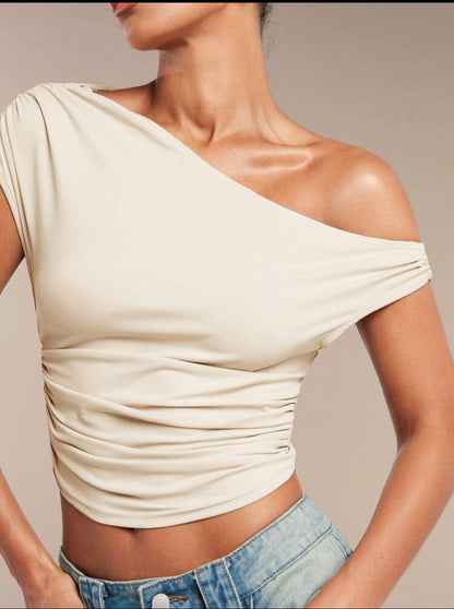 Blusa asimétrica hombro oblicuo AG25TQ04