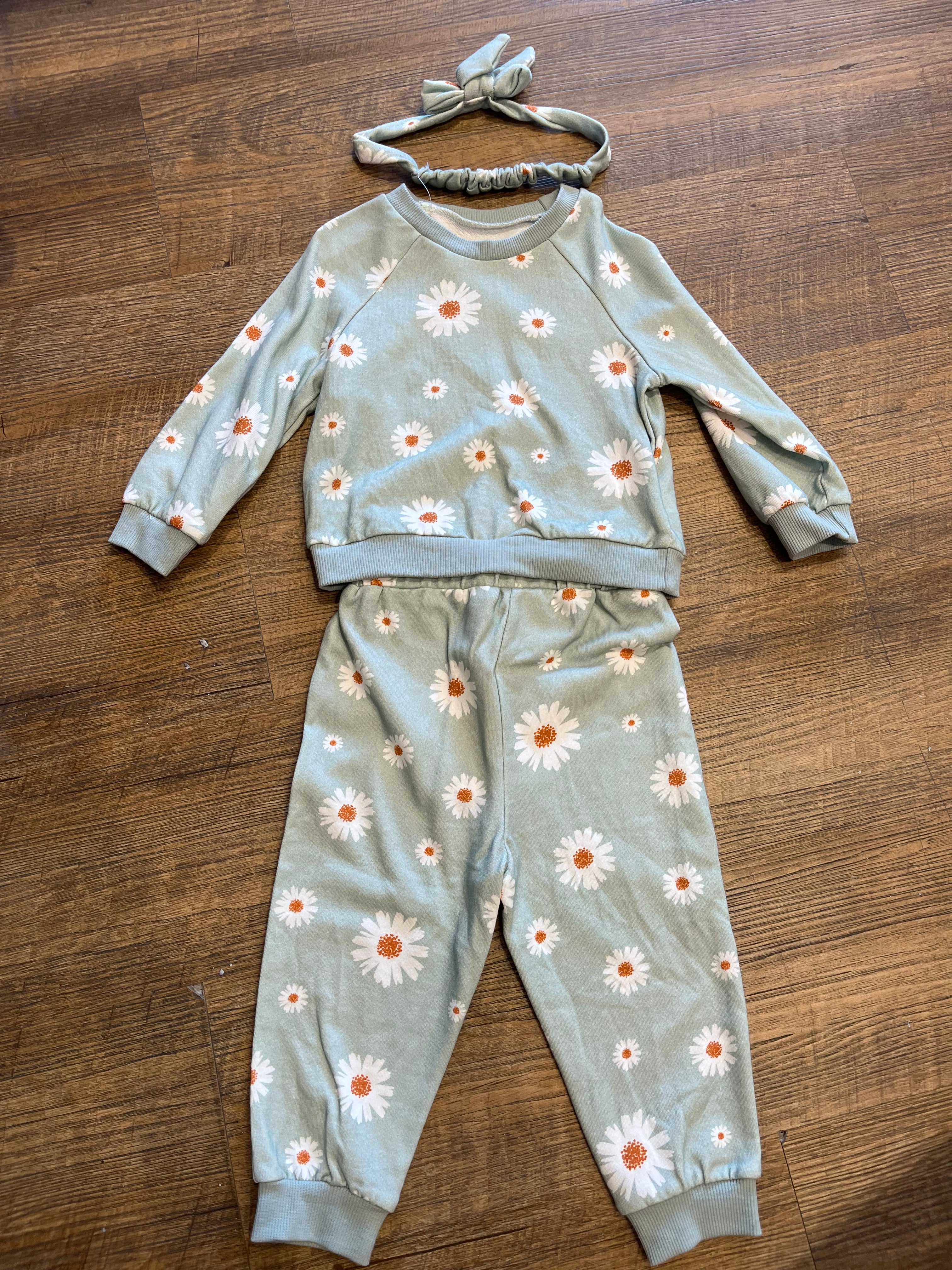 Pantalones deportivos con sudadera con estampado floral AB02