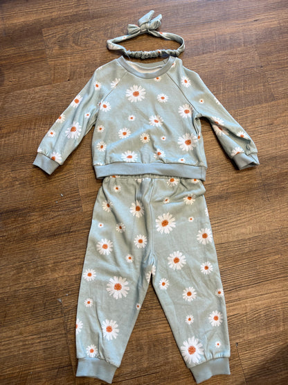 Pantalones deportivos con sudadera con estampado floral AB02