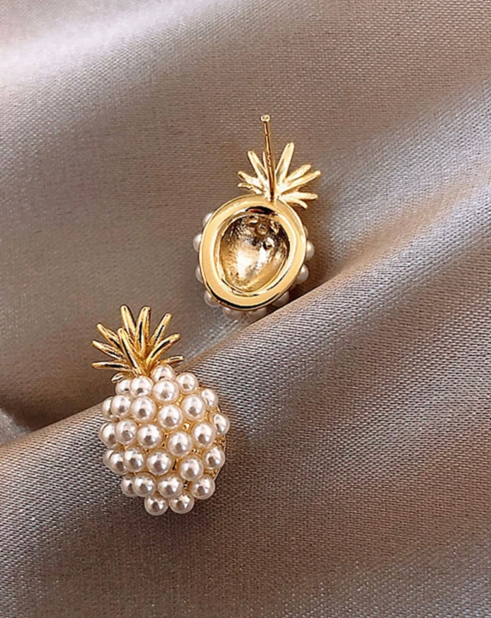 Destello Divino Pendientes con Diseño de Piña C. F25MX09