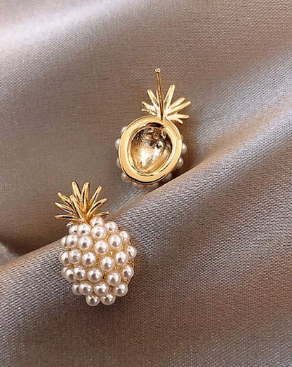 Destello Divino Pendientes con Diseño de Piña C. F25MX09