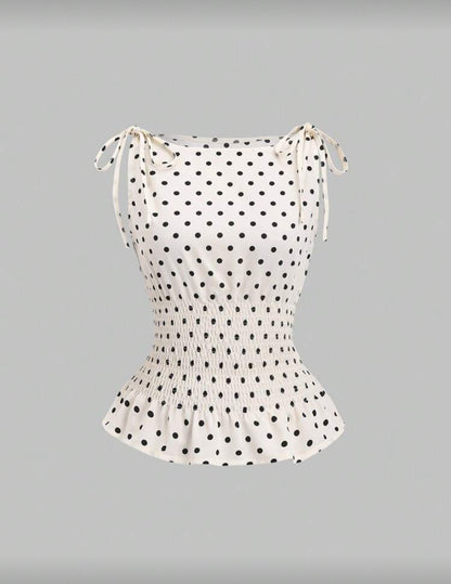 Blusa informal con diseño de lunares N25WP06