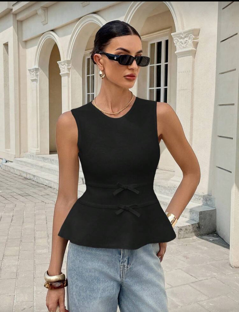 Blusa lineal con lazo E26XN08