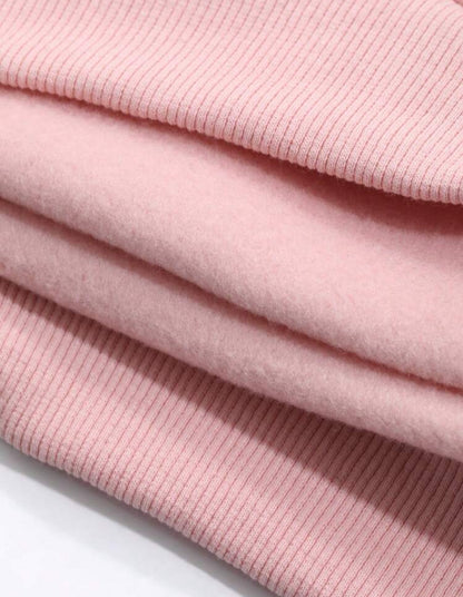 Sudadera corta bordada oversize de felpa E25MS01