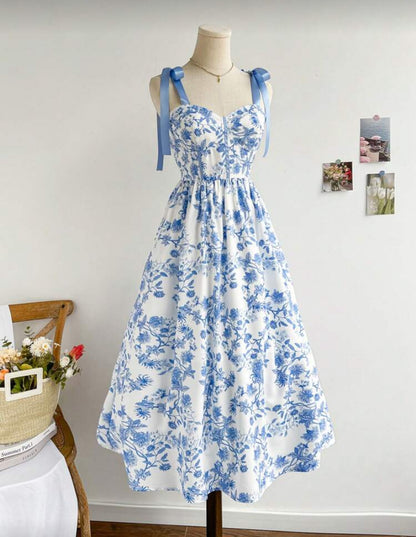 Vestido azul con patrón E26XH01 💗