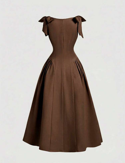 VESTIDO LARGO CON PLIEGUES AG26AK05