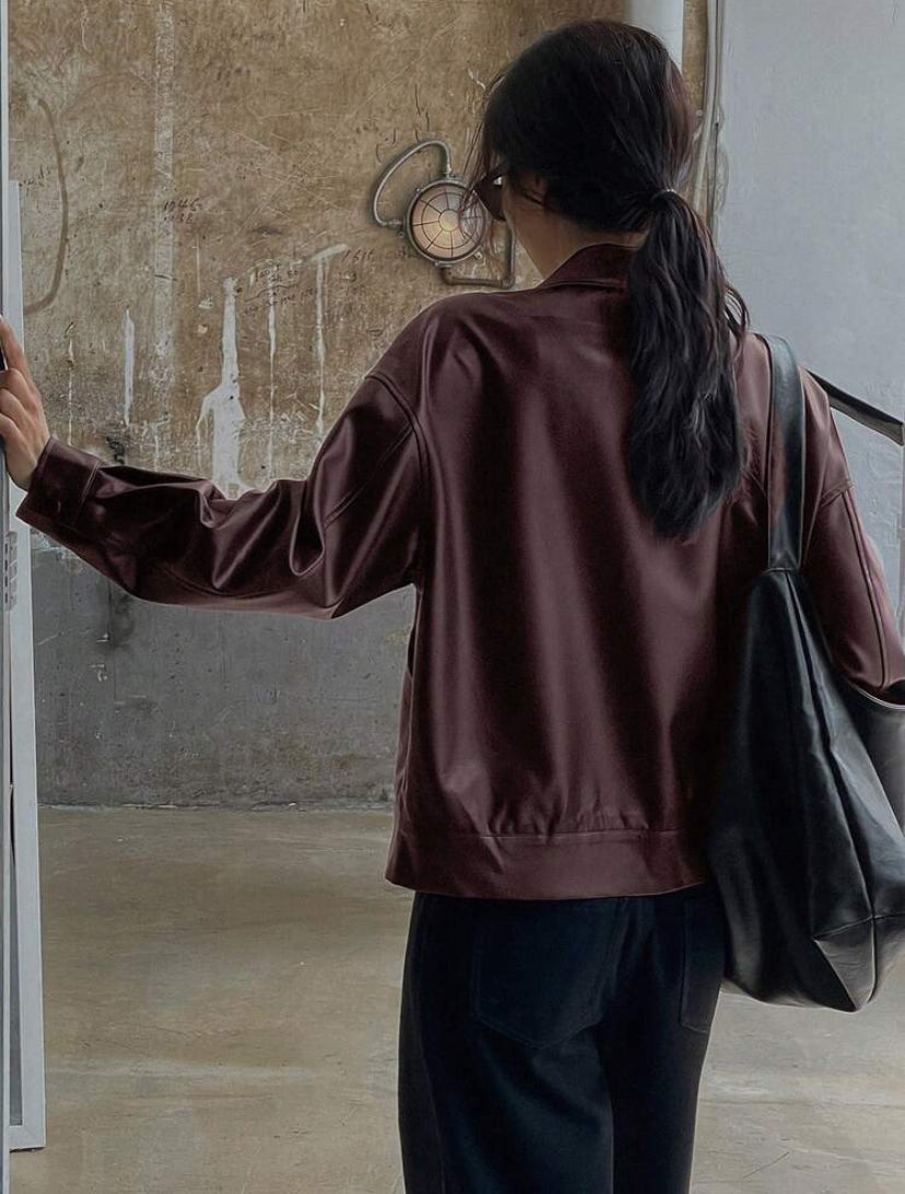 CHAQUETA DE CUERO CASUAL