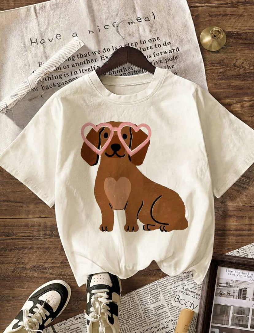 CAMISETA DE CORAZÓN DE DACHSHUN JL26AA04