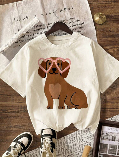 CAMISETA DE CORAZÓN DE DACHSHUN JL26AA04