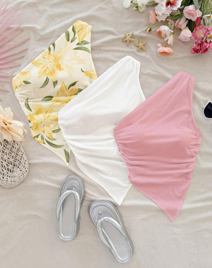 Blusa ajustada con cuello Asimétrico A25QB05