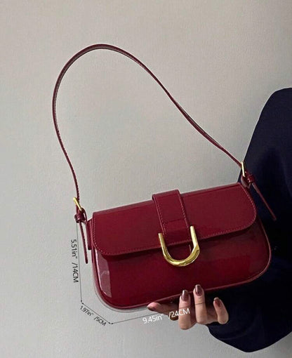 Bolso de piel sintética de moda burdeos A25QK06